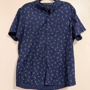 Molokai‎ Surf Co. Men's Sunglasses Blue White Button Down Shirt Surf Size XL